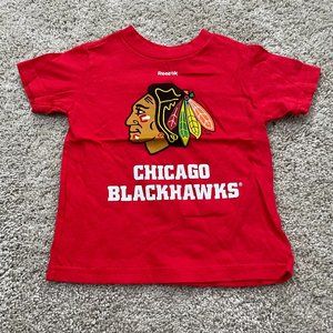 🏒 Red Reebok Outer Stuff Chicago Blackhawks T-shirt Size 24 Months 🏒
